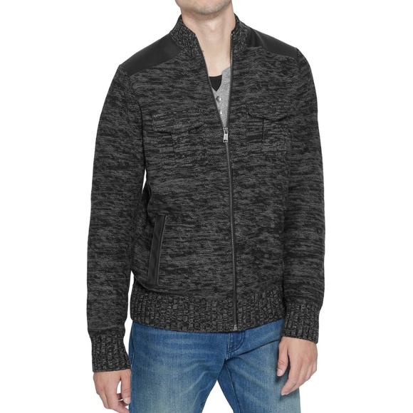 New GUESS Drian Mock-Neck Zip Sweater - Picture 3 of 8